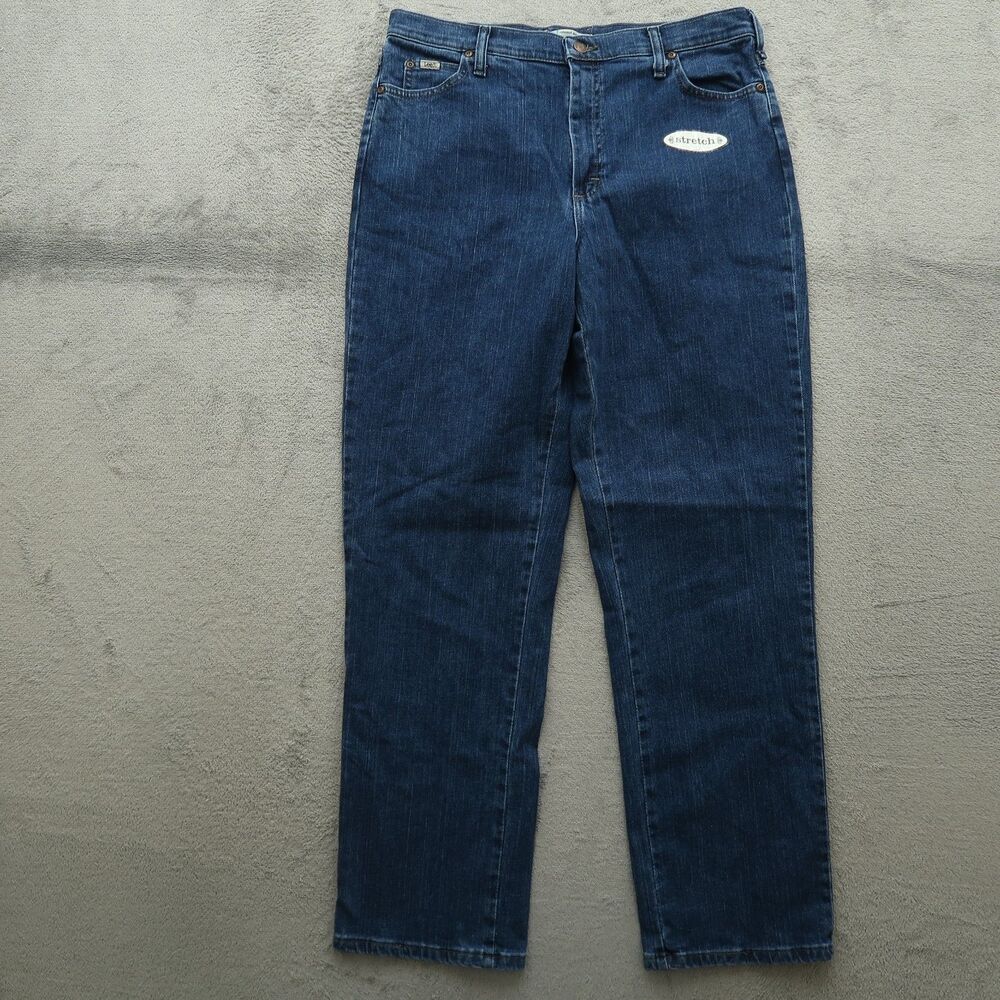 Lee Jeans Women's Size 14 Long High-Rise Relaxed Straight Leg 33" Inseam NWT
